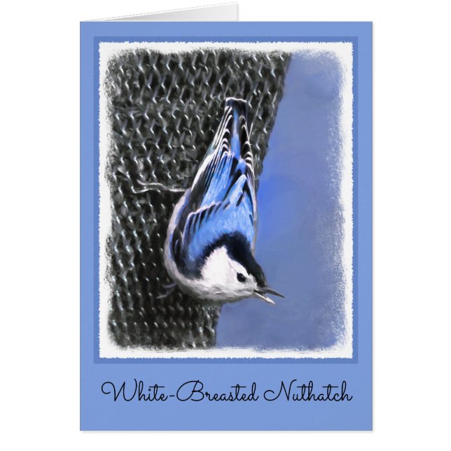 Weißreißer Nuthatch Malerei Original Vogelkunst (Vorne)