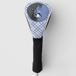 Weißreißer Nuthatch Malerei Original Vogelkunst Golf Headcover