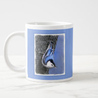 Weißreißer Nuthatch Malerei Original Vogelkunst