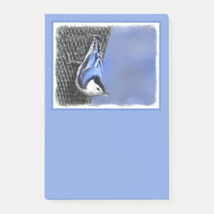 Weißreißer Nuthatch Malerei Original Vogelkunst Post-it Klebezettel