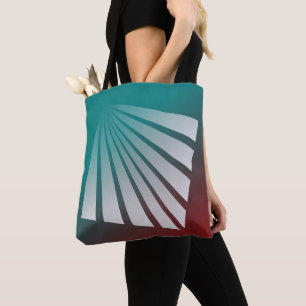 Weißrochen auf Bordeaux aquamarin Tasche