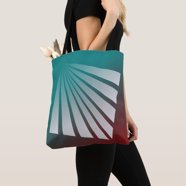 Weißrochen auf Bordeaux aquamarin Tasche (Von Nahem)