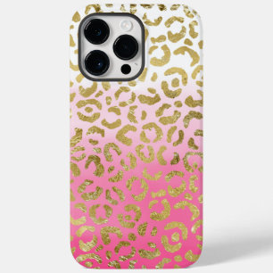 Weißrosa Aquarellfarben Gold Glave Leopard Print Case-Mate iPhone 14 Pro Max Hülle