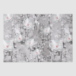 Weißrosa Blume Winterblumengrau Seidenpapier
