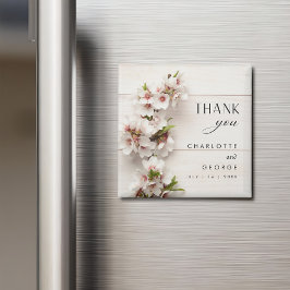 Weißrosa Floral | Gastgeschenk Hochzeit Magnet