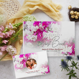 Weißrosa Floral Wedbook Gästebuch
