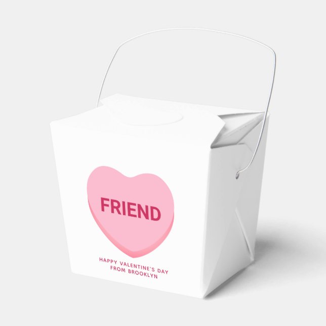 Weißrosa Gespräch Freund Herz Valentine Geschenkschachtel (Vorderseite)
