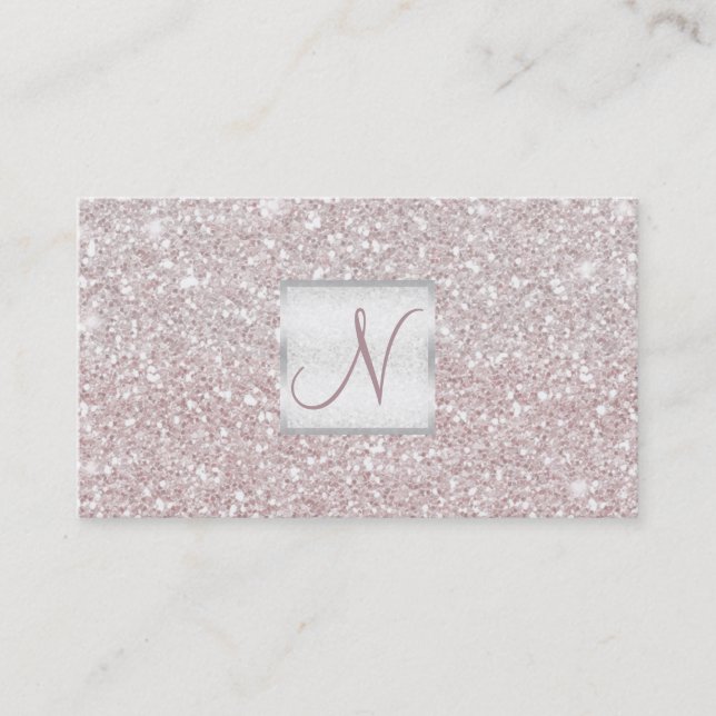 Weißrosa Glitzer Chic Glam Glitzy Salon Wellness-C Visitenkarte (Vorderseite)