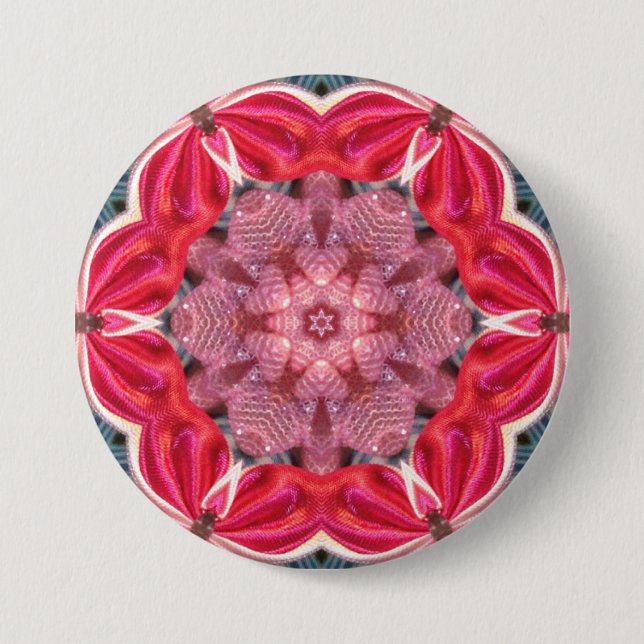 ~ Weißrosa grünes BLING ~ Schaltfläche Button (Vorderseite)