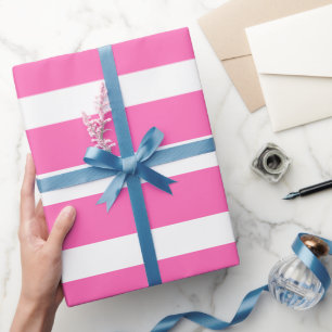 Weißrosa, horizontal gestreift geschenkpapier