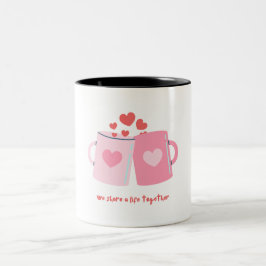 Weißrosa Illustration Valentine Tasse Design