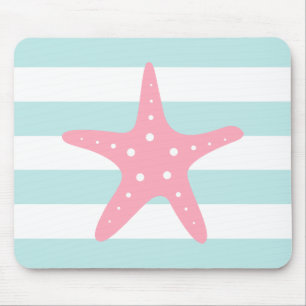Weißrosa Mintstreifen Mousepad