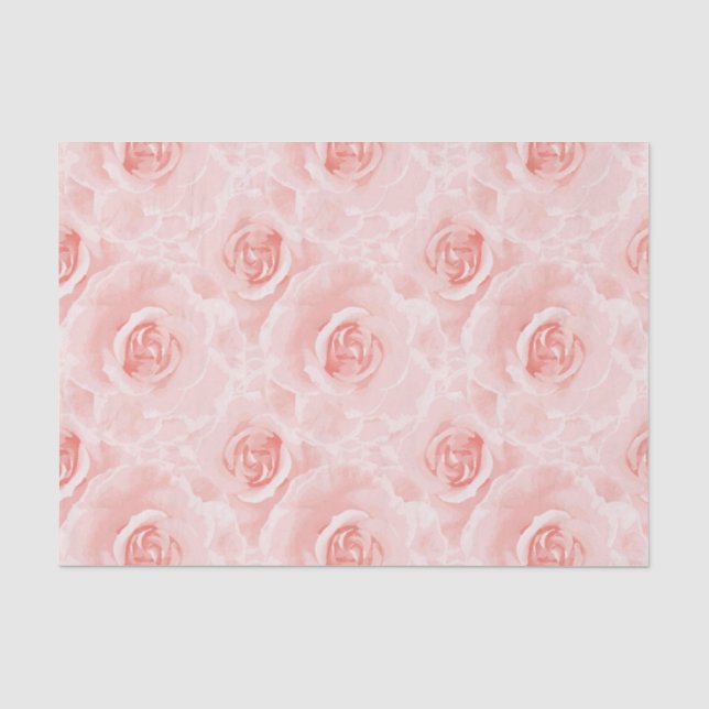 Weißrosa Rosen Blumenzwirn Papier (Vorderseite)