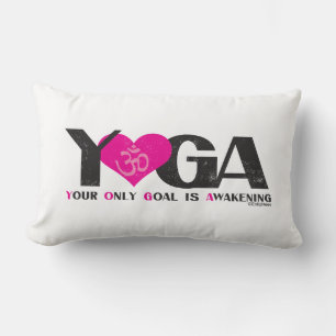 Weißrosa Schwarz YOGA Akronym Personalisiertes Ges Lendenkissen