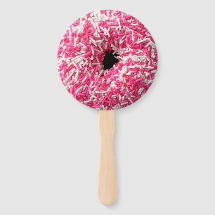 Weißrosa Sprinklen Donut Fächer
