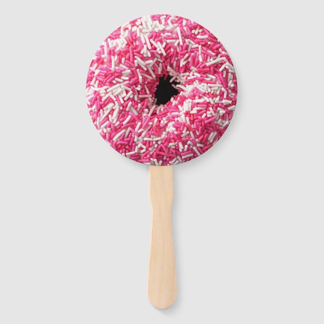 Weißrosa Sprinklen Donut Fächer (Vorderseite)