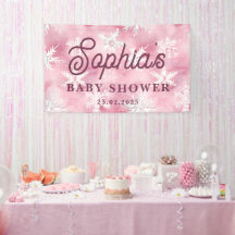 Weißrosa Winterschneeflockenmuster Party