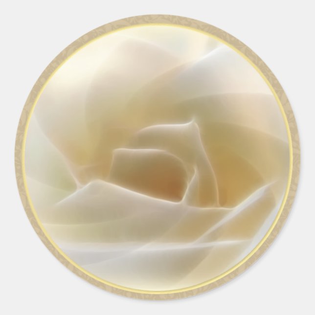 Weißrosenaufkleber (Leere) Runder Aufkleber (Vorderseite)
