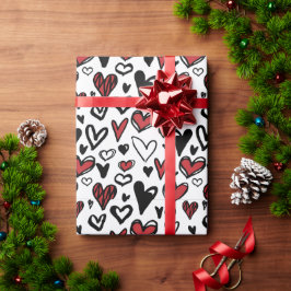 Weißrotes schwarzes Geschenkpapier