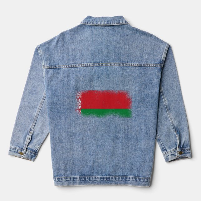Weißrussische Flagge Jeansjacke (Rückseite)