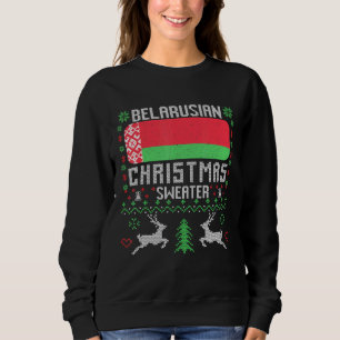 Weißrussische Flagge Weißer Weihnachtssüßer Sweatshirt