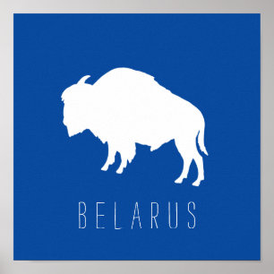 Weißrussisches Bison З б р у е л Б а р у с Poster