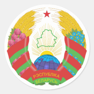 Weißrussisches NationalEmblem Runder Aufkleber