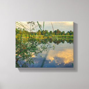Weißrussland Беларусь Landschaft Natur Kanal Leinw Leinwanddruck