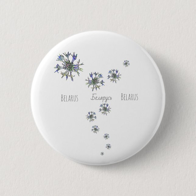 Weißrussland Б е л а р ус nationalen Blume-Button- Button (Vorderseite)
