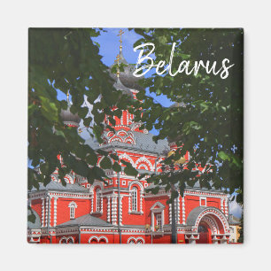 Weißrussland Architecture Red Church Magnet
