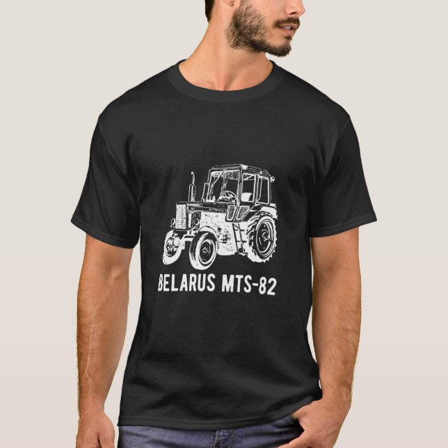 Weißrussland Bauer Traktor Landwirtschaft T-Shirt (Vorderseite)