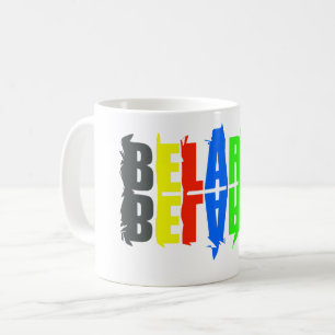 Weißrussland Bunte Fröhliche Buchstaben Kaffeetasse