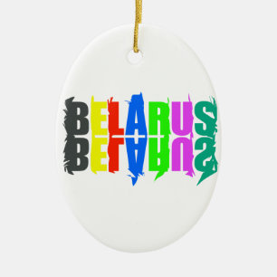Weißrussland Bunte Fröhliche Buchstaben Keramik Ornament