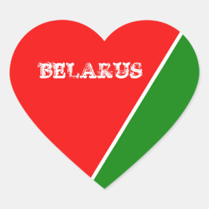 Weißrussland - Farben für die Flagge Herz-Aufkleber