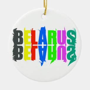 Weißrussland farbenfrohe glückliche Buchstaben Keramik Ornament