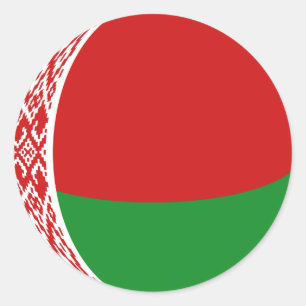 Weißrussland Fischaugen-Flaggen-Aufkleber Runder Aufkleber