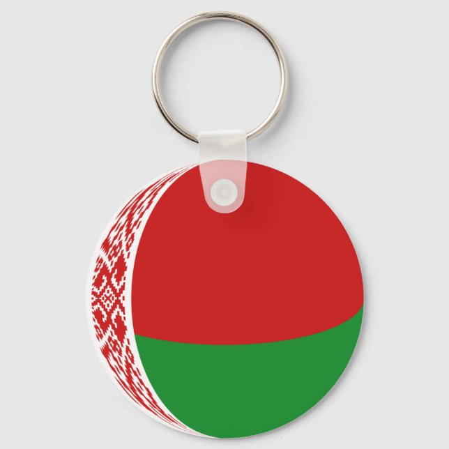 Weißrussland Fisheye Flag Schlüsselanhänger (Vorderseite)