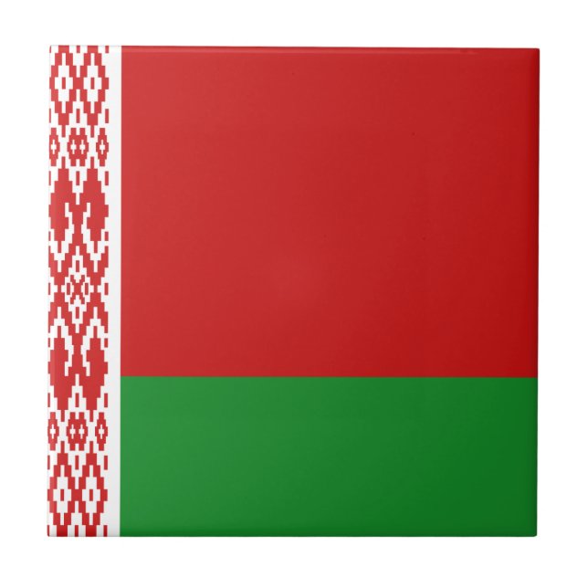 Weißrussland Flag Keramik Tile Fliese (Vorderseite)