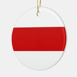 Weißrussland-Flagge (rot und weiß) Keramik Ornament