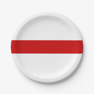 Weißrussland-Flagge (rot und weiß) Pappteller