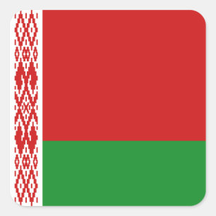 Weißrussland-Flaggen-Aufkleber Quadratischer Aufkleber