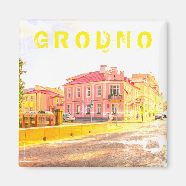 Weißrussland Grodno Stadtarchitektur Magnet (Vorne)