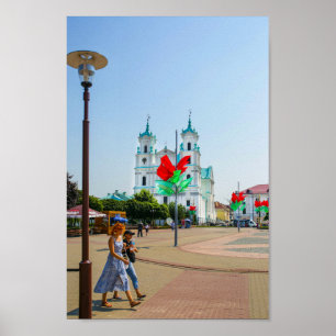 Weißrussland Grodno Stadtarchitektur Poster