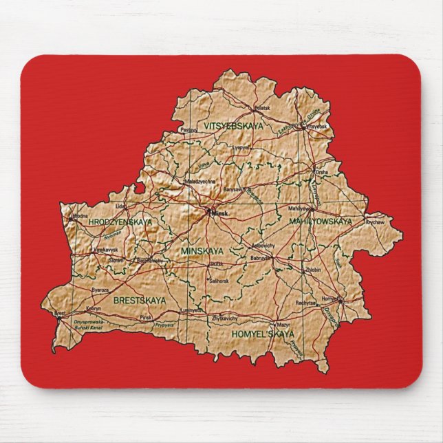 Weißrussland-Karte Mousepad (Vorne)