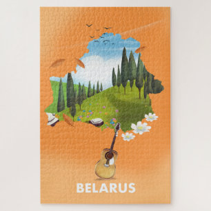 Weißrussland-Karte Reiseplakat.