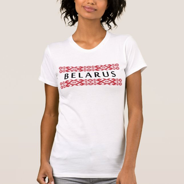 Weißrussland-Landsymbolnamentext-Volkmotiv T-Shirt (Vorderseite)