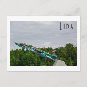 Weißrussland Lida Cityscape SU 25 Grach Flugzeug F Postkarte
