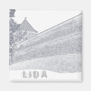 Weißrussland Lida Stadtbild Burg Magnet