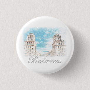 Weißrussland Minsk Architektur Knopf Pin Button