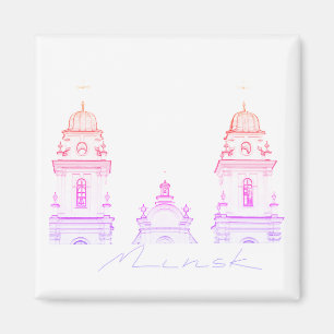 Weißrussland Minsk City Architecture Magnet